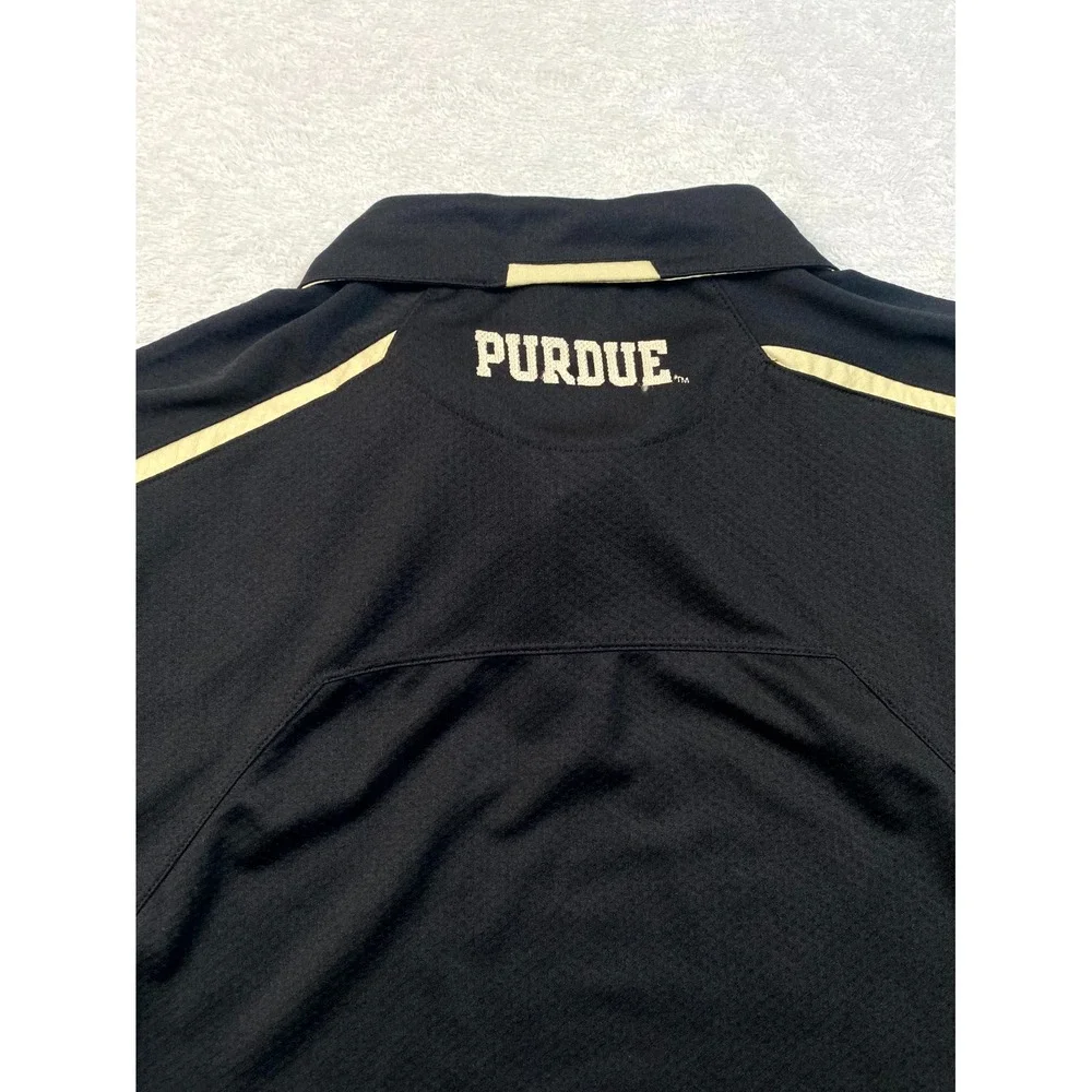 Nike Dri Fit Authentic Polo Shirt Men XL Black NCAA Purdue Boilermakers Football
